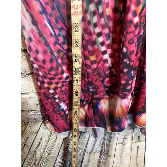 Filo Top Womens 14 Pastel Long Line Button Front Coverlet Mesh Artsy Boho Hippie - Picture 11 of 15